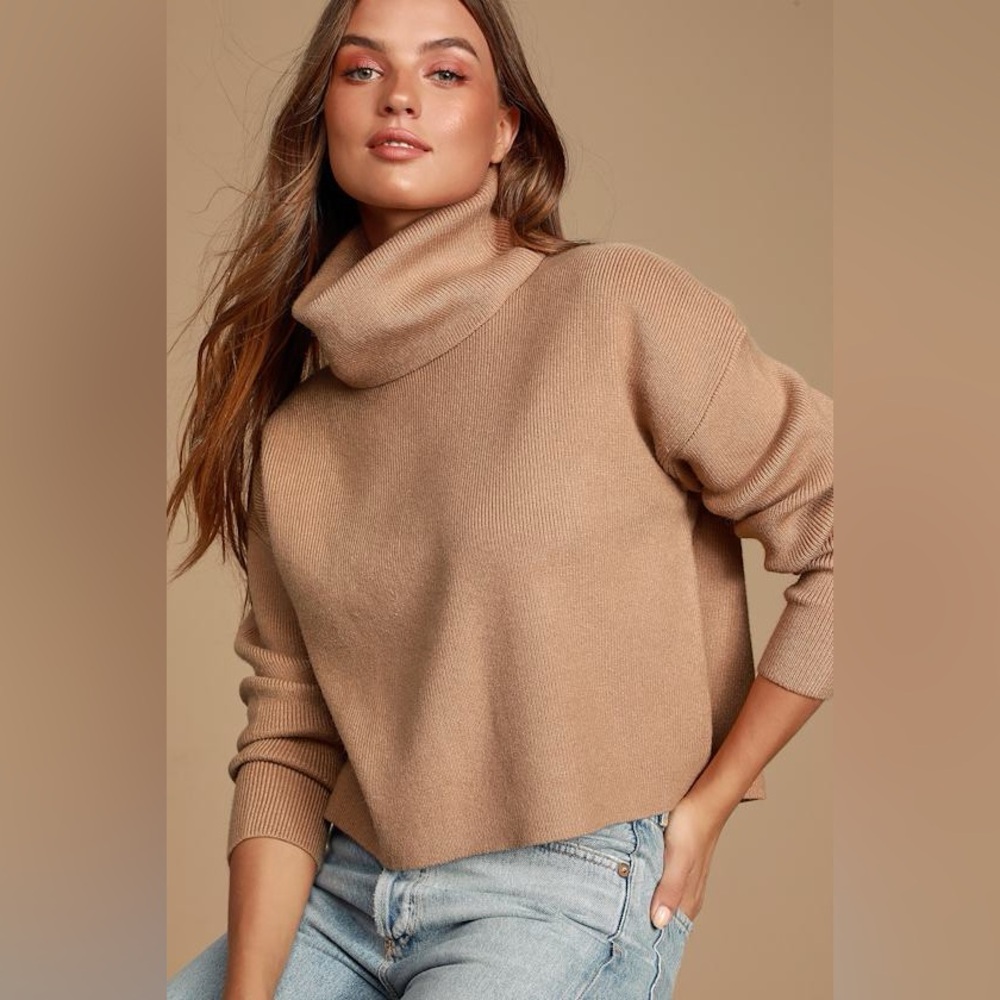 Lulu's Camel Turtleneck Sweater